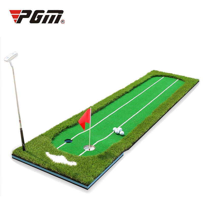 PGM Portable 3m Indoor Golf Putting Green Swing Trainer Set Putter Fairway Lawn Golf Training Aids Office Home Mat GL009
