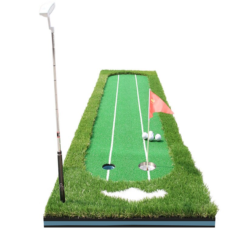 PGM Portable 3m Indoor Golf Putting Green Swing Trainer Set Putter Fairway Lawn Golf Training Aids Office Home Mat GL009