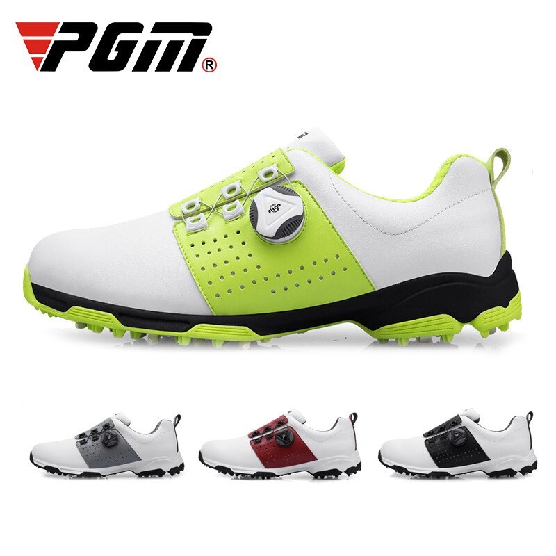 PGM Golf Shoes Men&#39;s Waterproof Sports Shoes Spikes Anti-skid Sport Sneaker Male Knobs Buckle Golf Shoes XZ096