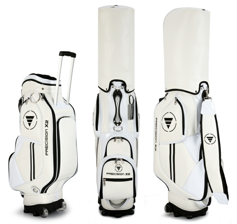 PGM Golf Standard Ball Bag Professional Leather PU Waterproof Golf Cart Club Airbag High Capacity Package With Wheel QB029